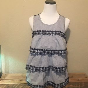 🦄 NWT Crown & Ivy Stripe Tier Ruffle Top